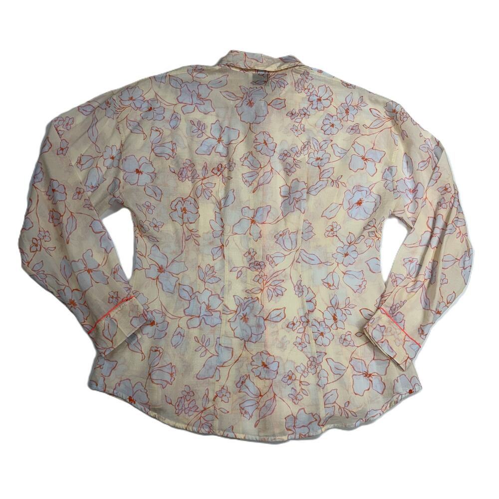 Forte Forte cotton silk Floral Print Long Sleeve Button-Up Top Size M